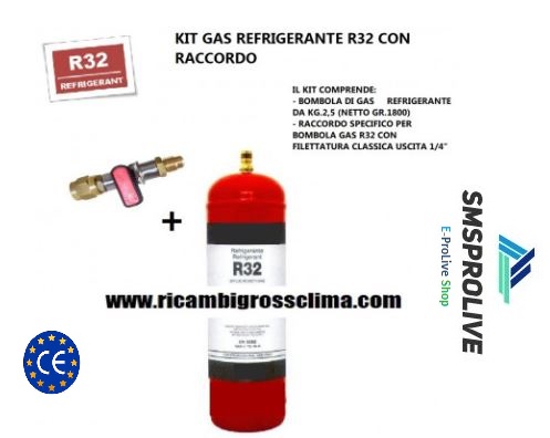 TARIFS KIT DE GAZ RÉFRIGÉRANT R32 CYLINDRE DE 2,5 KG