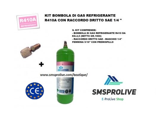 TARIFS KIT GAZ RÉFRIGÉRANT R410A-BOUTEILLE KG.2,5